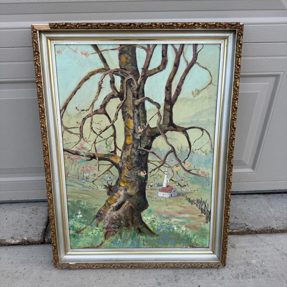 Original VTG CLARA Irvine Oil Painting Landscape Signed Art Decor Framed 26x20